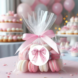 Sticker Rond Coquette rose étincelle 1ère