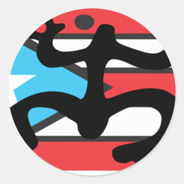 Sticker Rond Coqui taíno sur le drapeau de Port Riche (Devant)