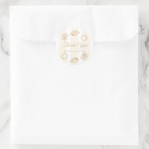 Sticker Rond Coquillages et cloches de mariage Baby Shower