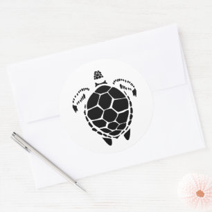 Sticker Rond Coquille de tortue de la mer Noire