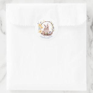 Sticker Rond Coquilles de paniers d'oeufs de Pâques Daffodiles 