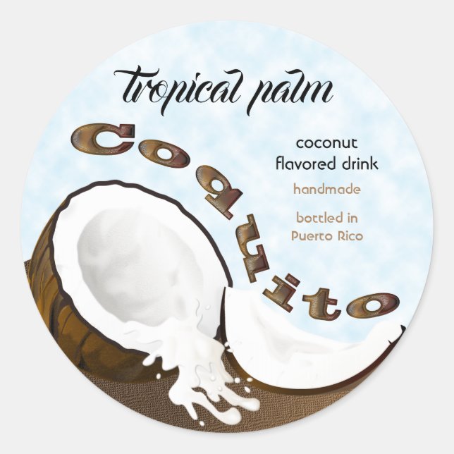 Sticker Rond Coquito Coconut Fruit tropical (Devant)