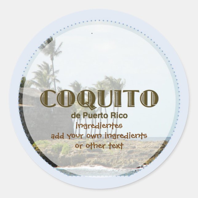 Sticker Rond Coquito Puertorriqueno Bleu (Devant)