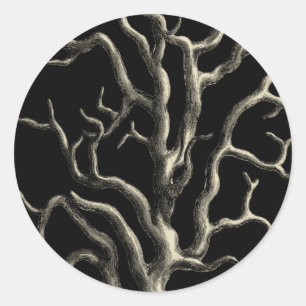 Sticker Rond Corail noir et tan