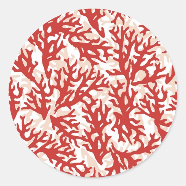 Sticker Rond Corail rouge Motif 2 (Devant)