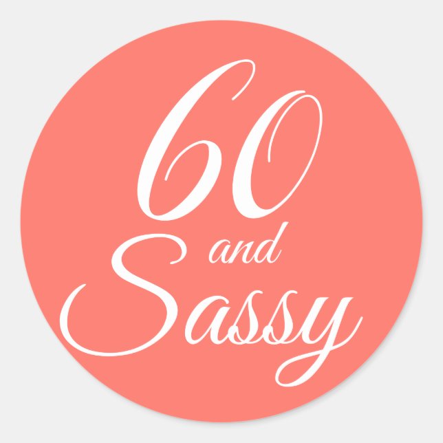 Sticker Rond Corail tropical 60 Sassy 60e anniversaire (Devant)