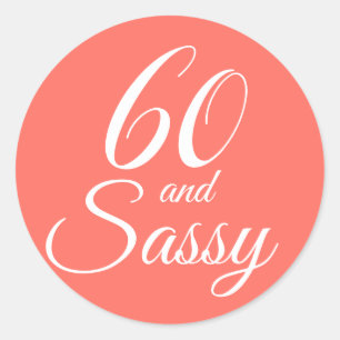 Sticker Rond Corail tropical 60 Sassy 60e anniversaire