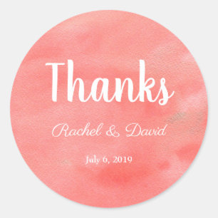 Sticker Rond Coral Dreams Mariage Merci Favoriser les autocolla