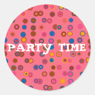 Sticker Rond Coral rose bubblegum géométrique Temps de partie