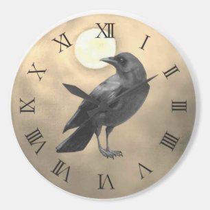 Sticker Rond Corbeau gothique