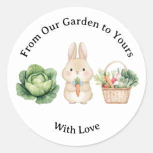 Sticker Rond Corbeille de légumes de lapin de conte de fées Fav