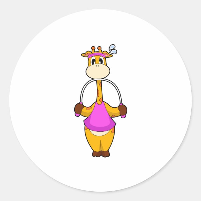 Sticker Rond Corde Fitness Giraffe (Devant)