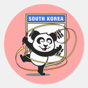 Sticker Rond Corée du Sud Gymnastique rythmique Panda