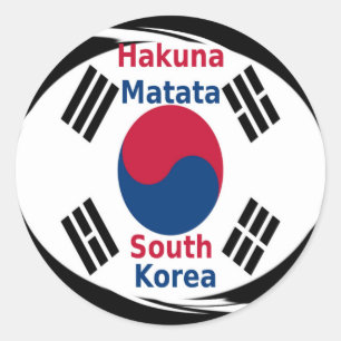 Sticker Rond Corée du Sud Hakuna Matata Art Imprimer/Graphique