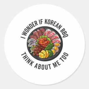 Sticker Rond Coréen Bbq Funny coréen Byrbecue cuisine amoureuse