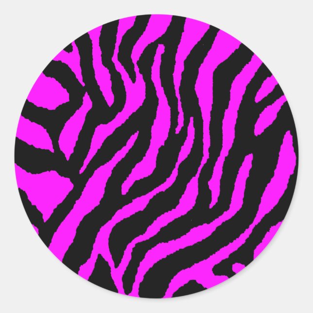 STICKER ROND COREY TIGER 1980 RETRO TIGER STRIPES PINK (Devant)