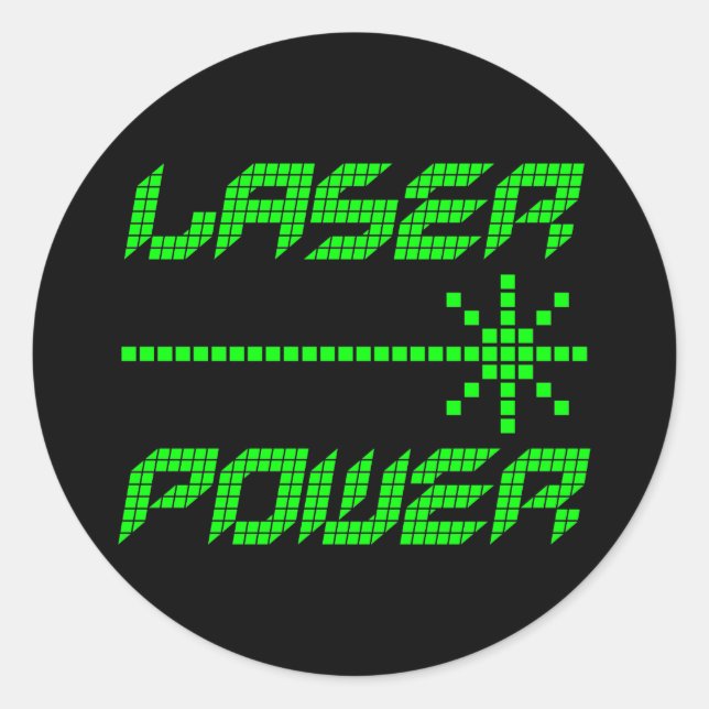 Sticker Rond Corey Tiger 1980s Retro Laser Power (Devant)