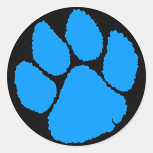 Sticker Rond COREY TIGER 1980's RETRO TIGER CLAW BLUE