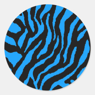 Sticker Rond COREY TIGER 1980's RETRO TIGER STRIPES BLUE