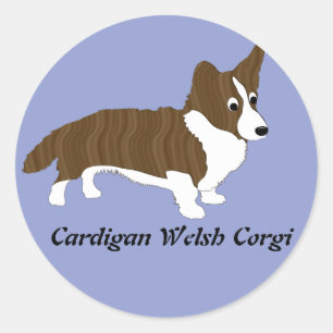 Sticker Rond Corgi de Gallois de cardigan de bande dessinée