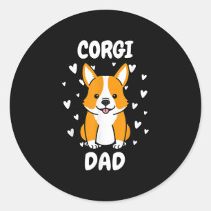 Sticker Rond Corgi Papa Papa Papa Papa Papa Papa Papa Papa Père