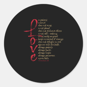 Sticker Rond Corinthiens Verset Biblique L'amour Est Patient L'