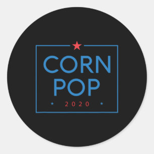 Sticker Rond Corn Pop Joe Biden Anti Gaffe Drôle Président Trum
