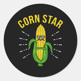 Sticker Rond Corn Star Corn sur la Foule de la Foutaise Mème de
