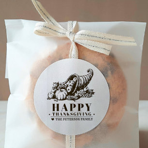 Sticker Rond Corne de Plenty   Thanksgiving