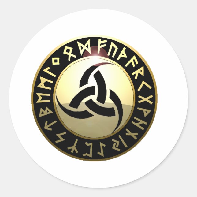 Sticker Rond Corne triple d'Odin (Devant)