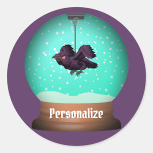 Sticker Rond Corneille corneille corneille chute unique violet 
