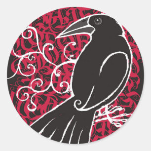 Sticker Rond Corneille gothique