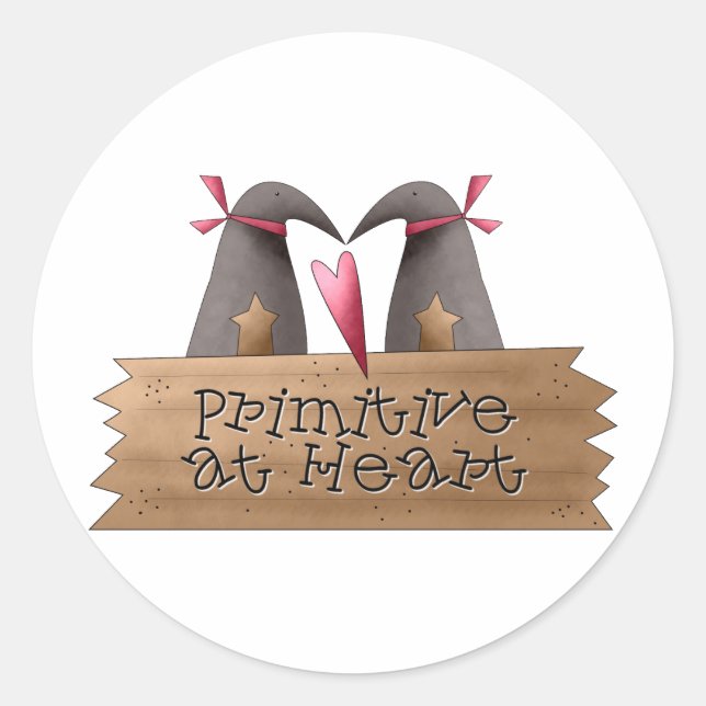 Sticker Rond Corneilles de Cali ・ Primitive au coeur (Devant)