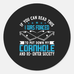 Sticker Rond Cornhole Joueur Team Bean Bag Funny Cornhole