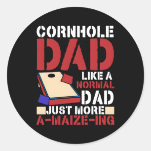 Sticker Rond Cornhole Papa Normal Papa Juste A-Maize-Ing Corn H