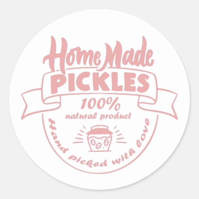 Sticker Rond cornichons faits maison 100% naturel (Devant)