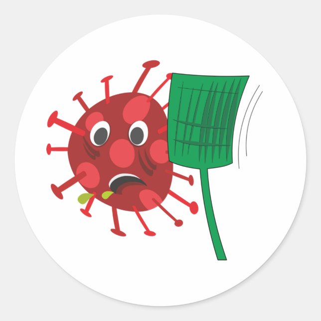 Sticker Rond Coronavirus giflé dans le visage - Art drôle (Devant)