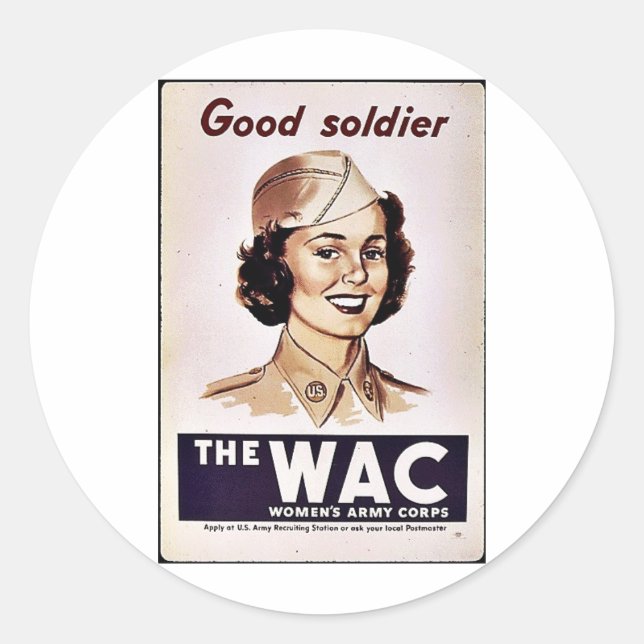 Sticker Rond Corps d'armée Wac Womens (Devant)
