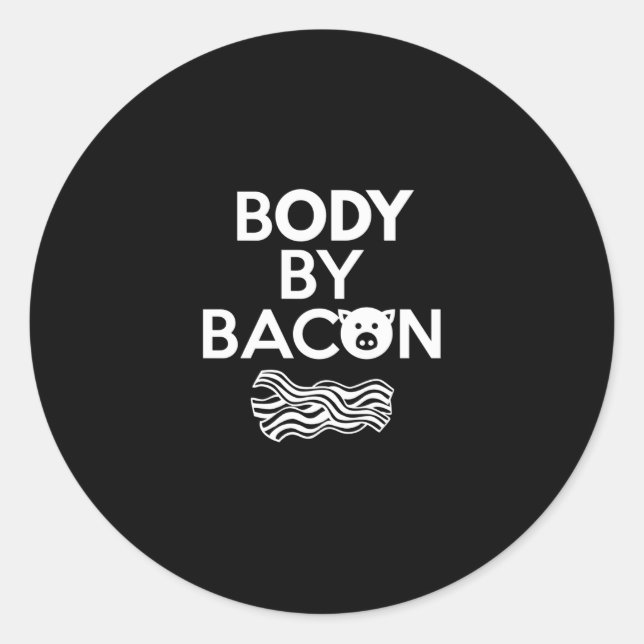 Sticker Rond Corps Par Bacon Amusant Bacon Lover (Devant)
