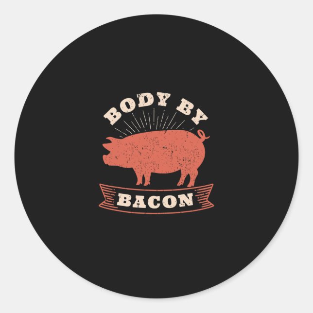 Sticker Rond Corps par bacon pour le régime alimentaire à teneu (Devant)