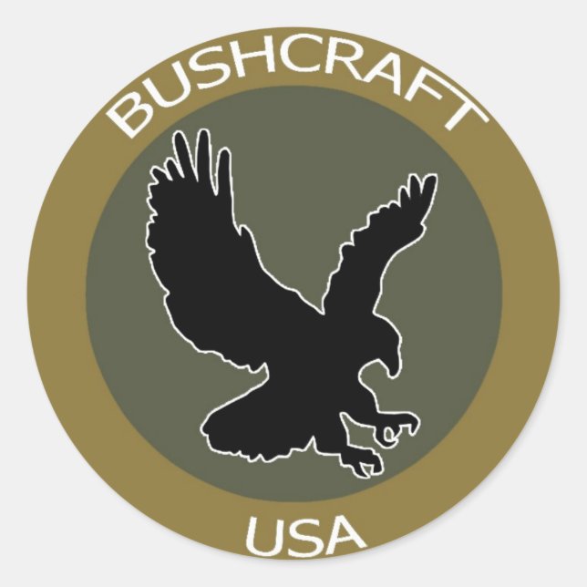 Sticker Rond Correctif Brown BushcraftUSA (Devant)