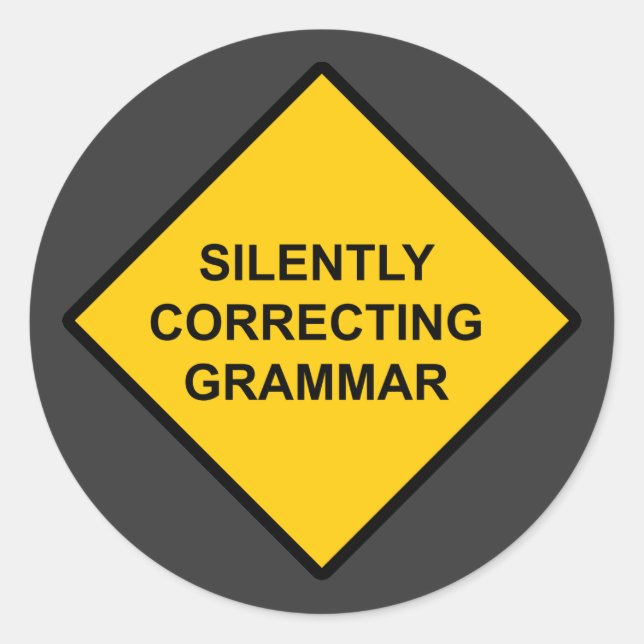Sticker Rond Correction silencieuse de la grammaire (Devant)