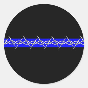 Sticker Rond Corrections de ligne bleue barbelée