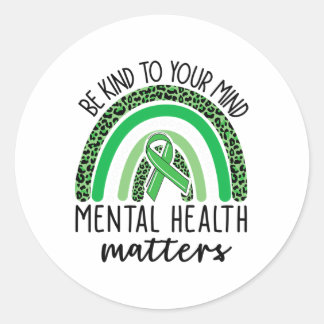 Sticker Rond Correspond À Votre Esprit Leopard Rainbow Health P