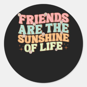 Sticker Rond Correspondance Besties Fleurs Les amis sont le sol