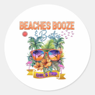 Sticker Rond Correspondance de plages, d'alcool et de groupes d