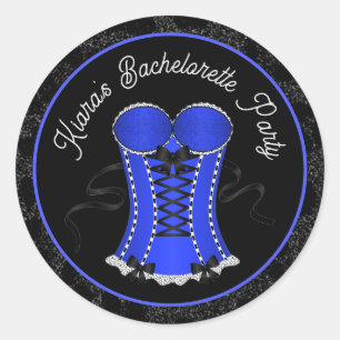 Sticker Rond Corset Bleu Coquin