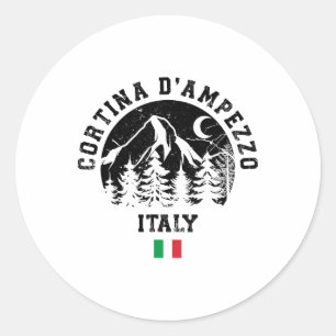 Sticker Rond Cortina D'ampezzo Italie Alpes Station de ski alpi