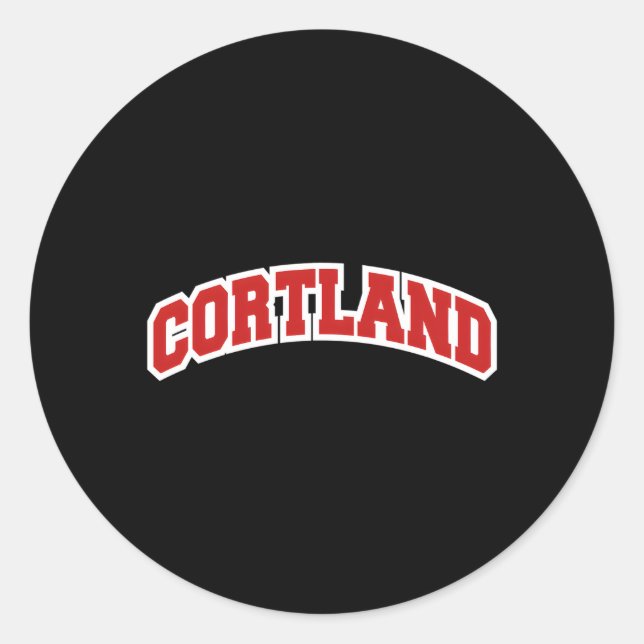 Sticker Rond Cortland New York Style Varsity (Devant)