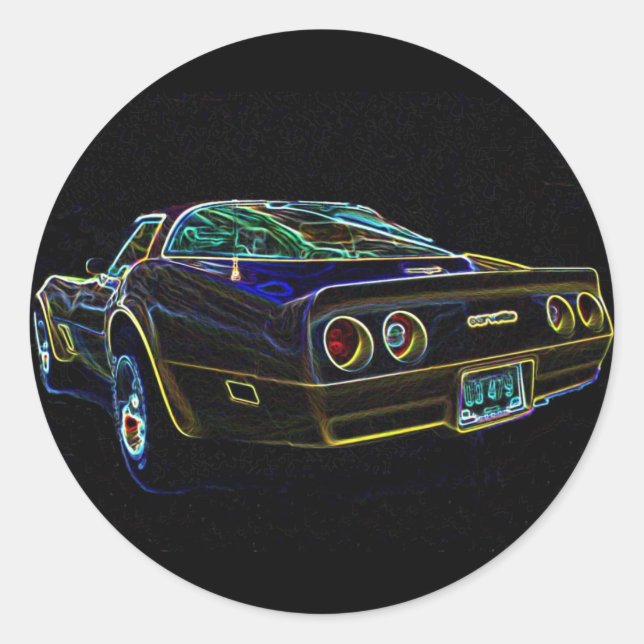 Sticker Rond Corvette 1980 (Devant)